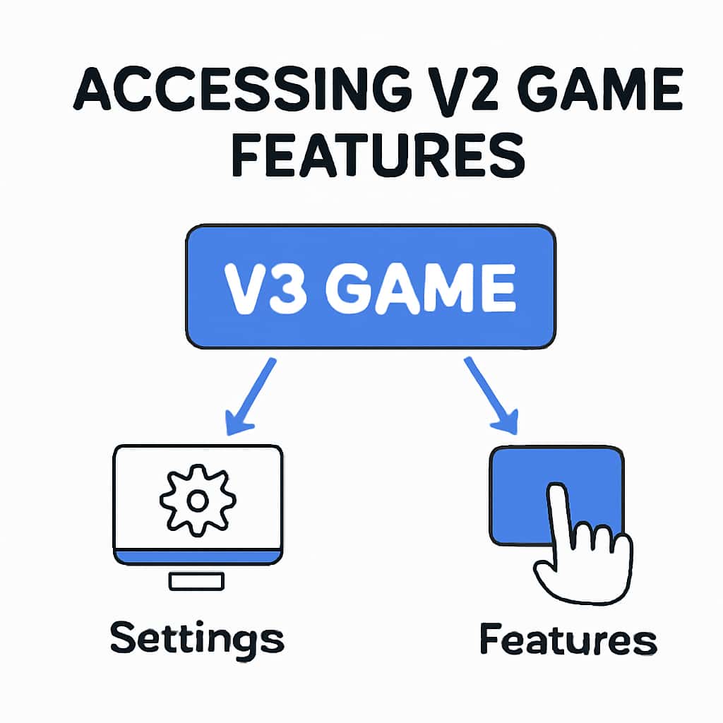 An educational diagram on accessing V3 Game features.