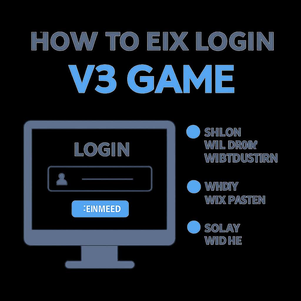 An educational diagram outlining steps to resolve V3 Game login issues.
