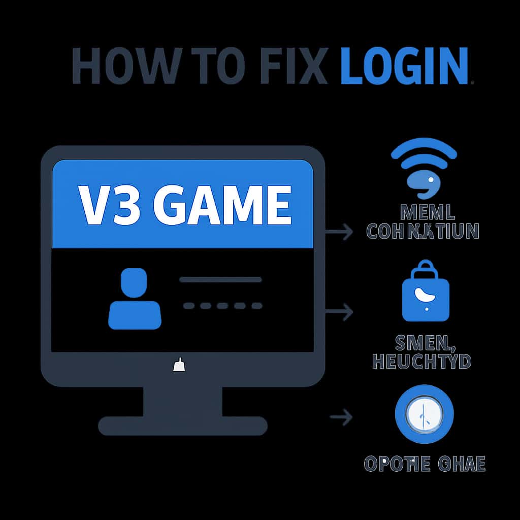 Diagram illustrating steps to fix login issues in V3 Game.