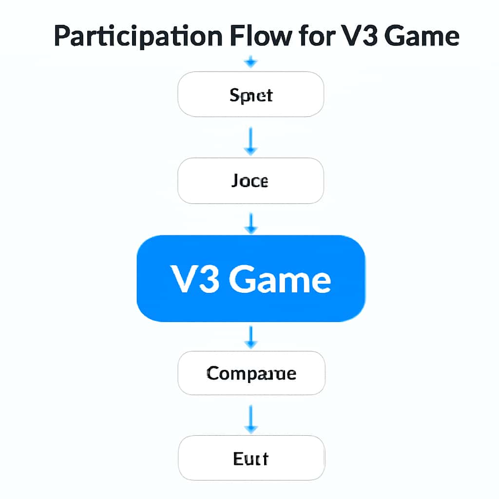 An educational diagram showing the steps involved in the participation flow for V3 Game.