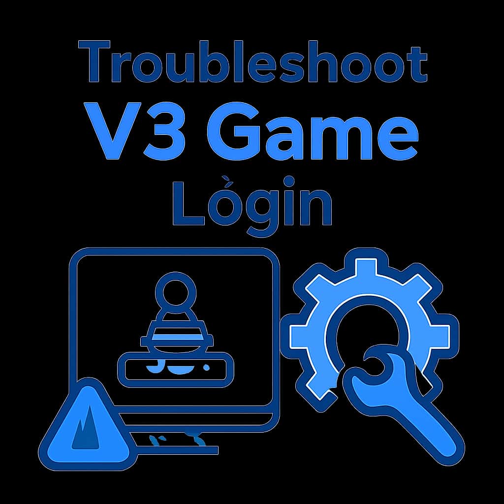 An educational diagram illustrating common issues and solutions for V3 Game login.