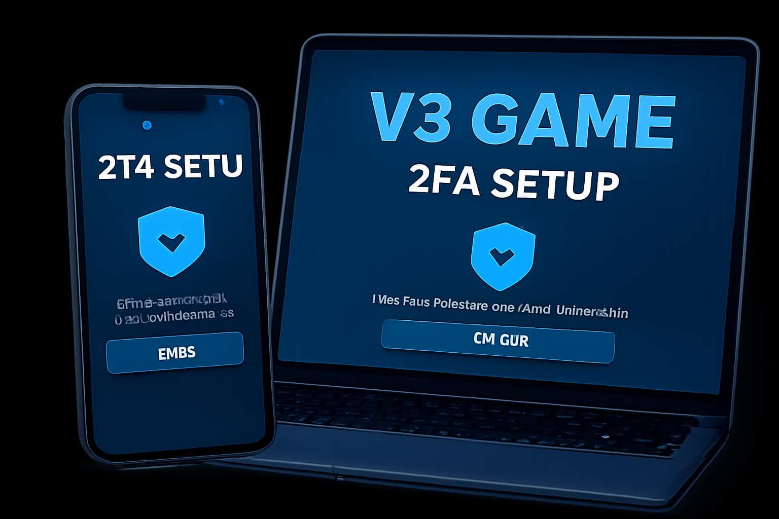 Informational scene depicting the 2FA setup for V3 Game.