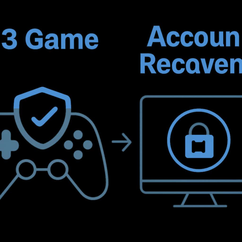An educational diagram outlining steps for recovering a V3 Game account.