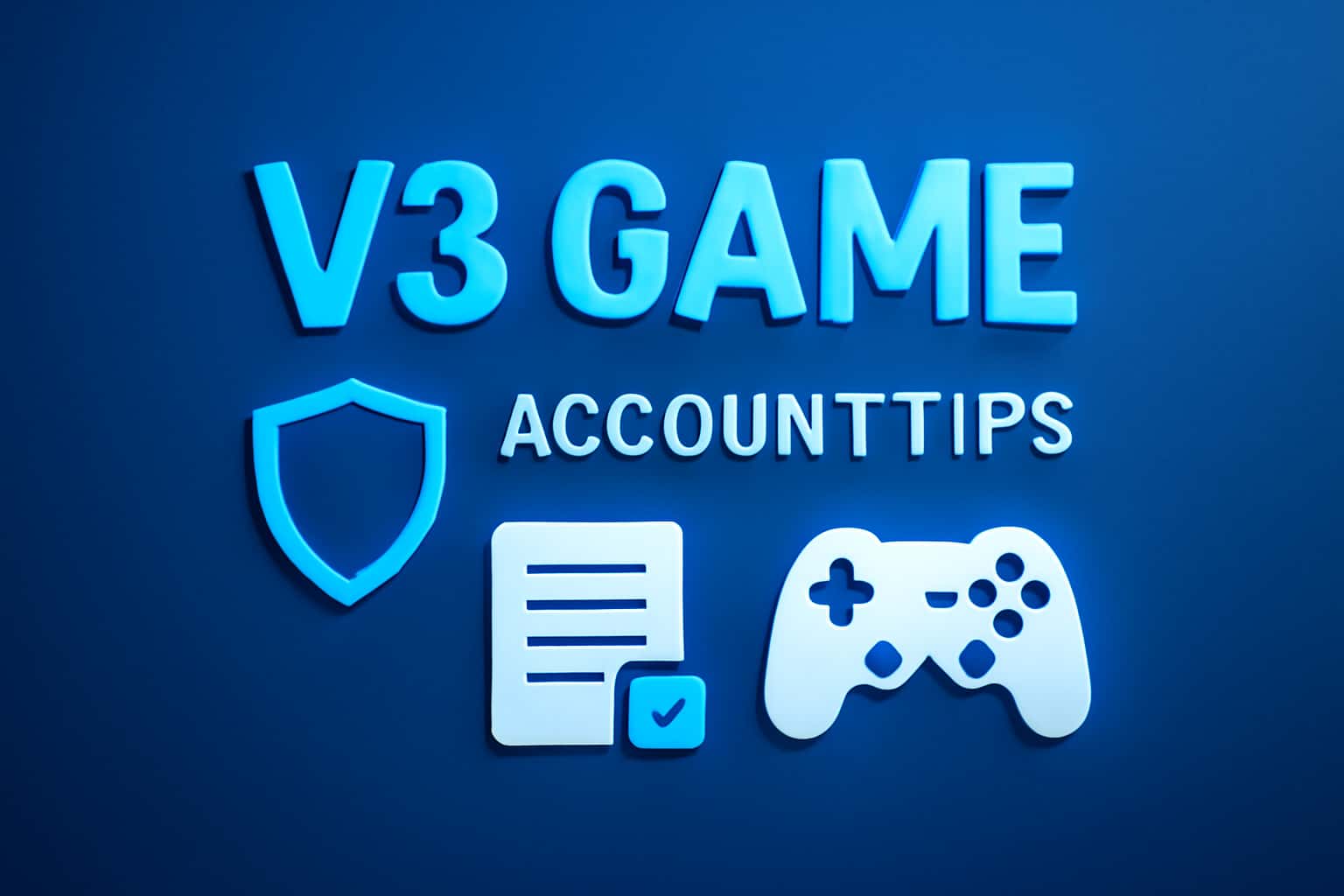 An illustrative guide scene showcasing tips for managing V3 Game accounts.