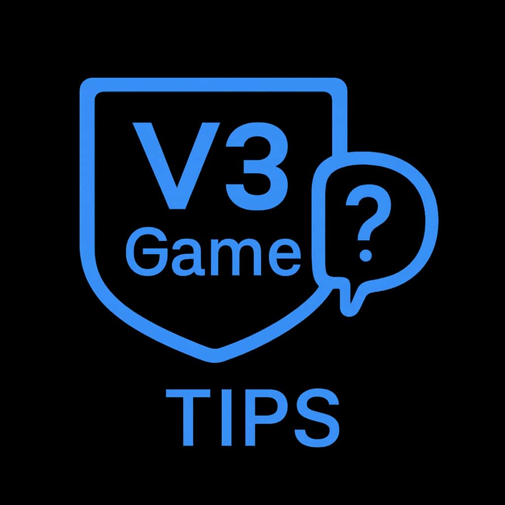 An icon representing V3 Game Account Tips in a sleek design.