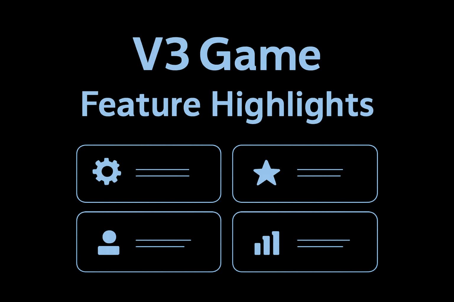 A neutral scene depicting the V3 Game interface and features in a high-tech style.