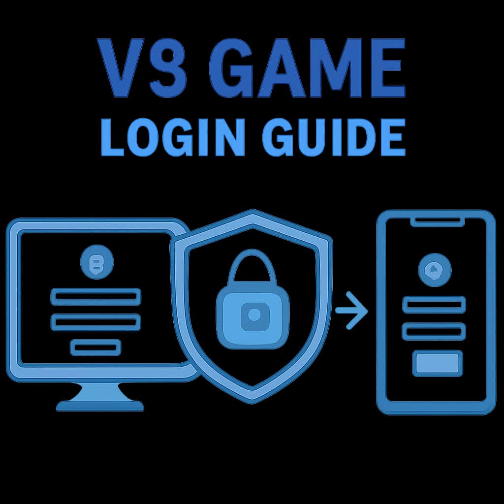 Illustration of the login process for V3 Game, highlighting key steps.