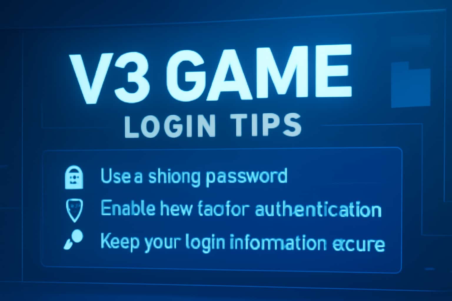 An informative scene illustrating tips for accessing the V3 Game platform.