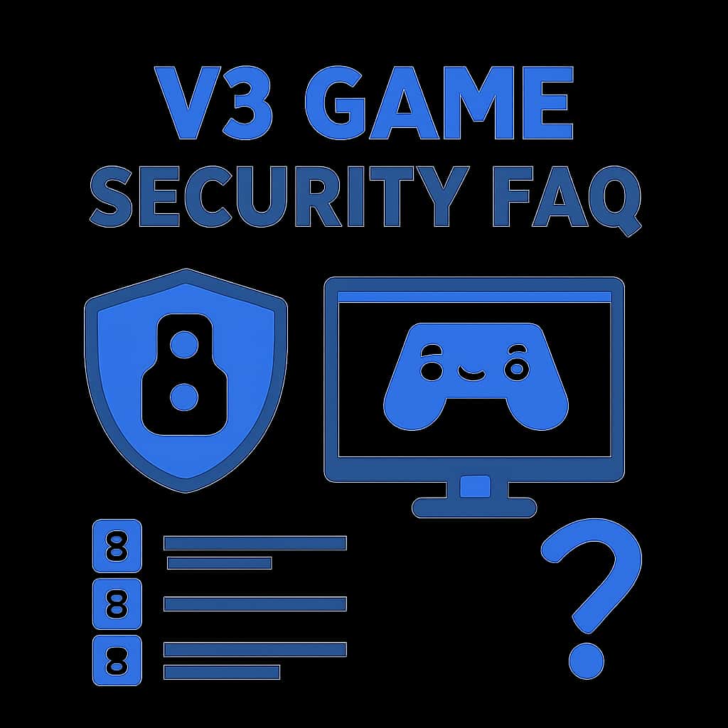 An educational diagram explaining V3 Game Security topics.