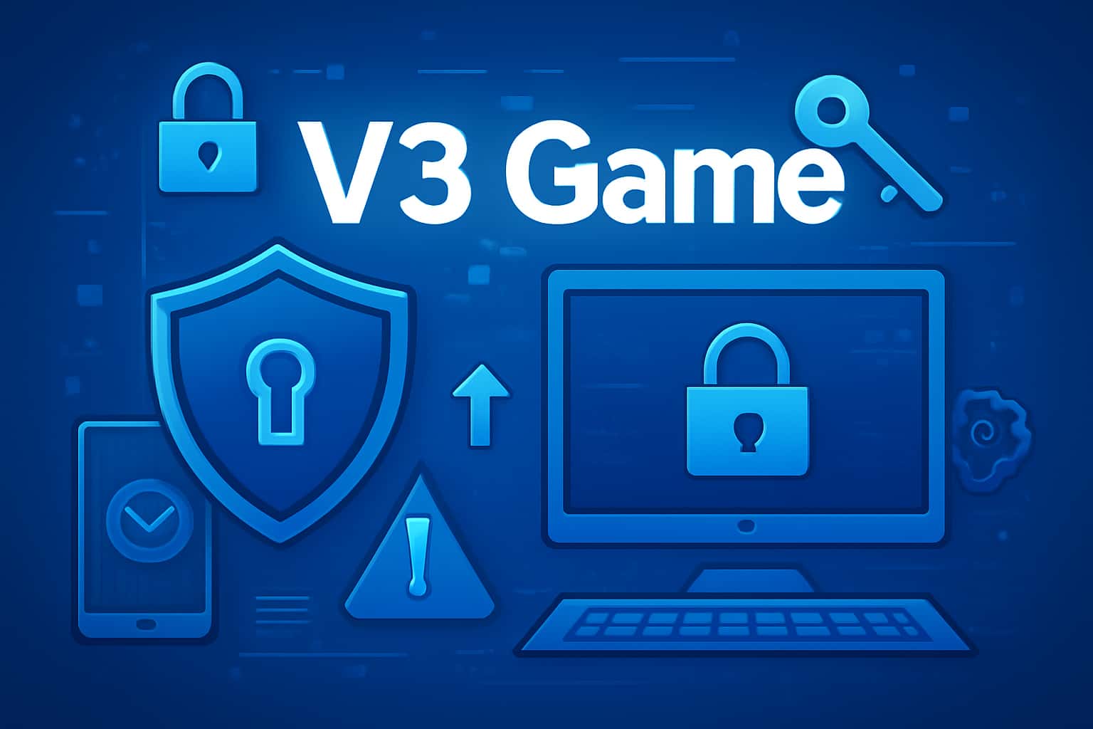 An informative graphic depicting V3 Game Security Measures with a modern design.